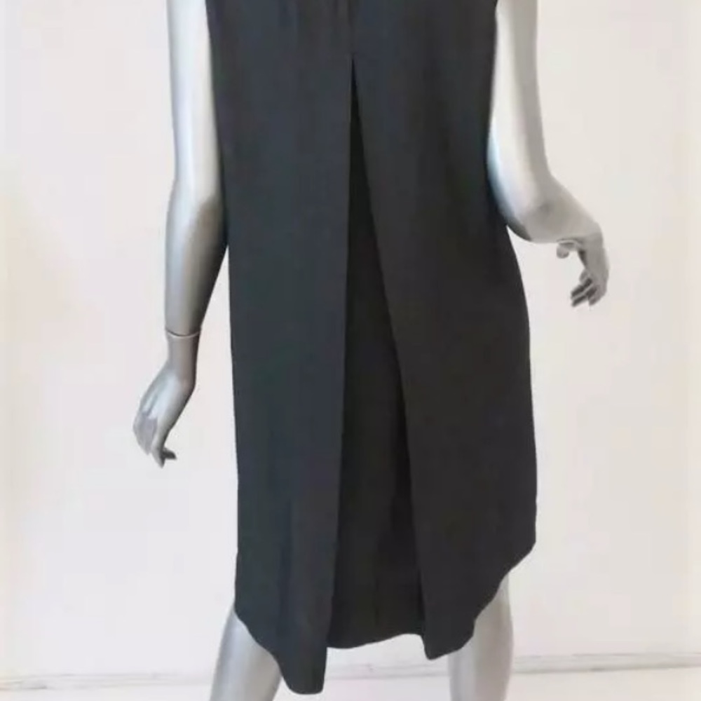 James Perse Fall Turtleneck Sleeveless Dress in Olive Green - Picture 9 of 10